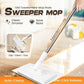 🏆Flat Mop with Stainless Steel Handle, come with Reusable Washable Mop Cloths