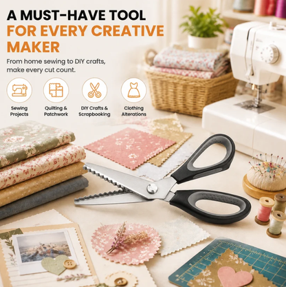 🥳2026 HOT SALE💞50K+ SOLD!✨  DIY Serrated Sewing Scissors – Precise and Easy to Use