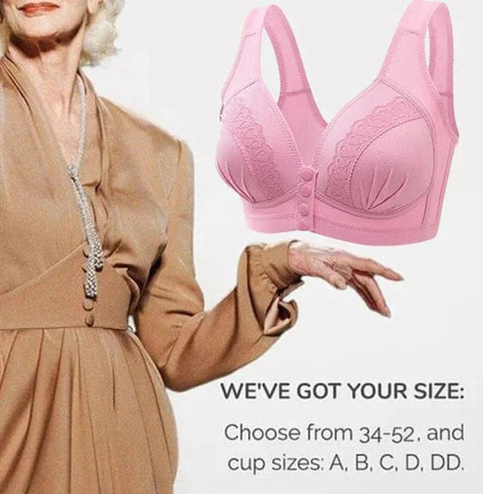 📢📢50% OFF !! ⏰Front Button Breathable Skin-Friendly Cotton Bra