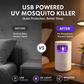 🦟 USB-muggenlamp met stille ventilator en opvangbak