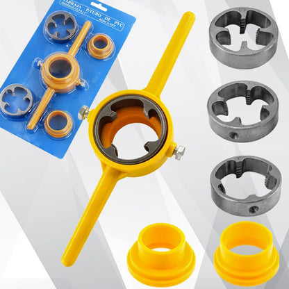 Premium 6-piece Plastic Pipe Thread Die Tool Set, facilitating effortless pipe connection!