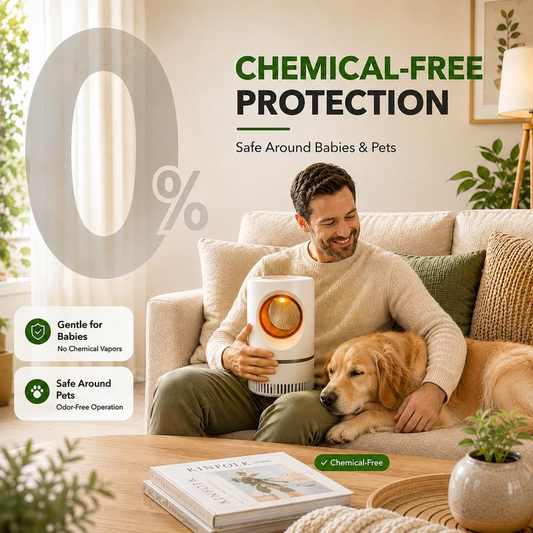 🔥Hot Sale 50% OFF🔥 UV Mosquito Trap Lamp – 365nm UV, ≤30dB Suction, Chemical-Free, USB, Bedroom 🦟