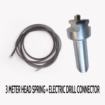 Electric drain cleaning spring succeeds