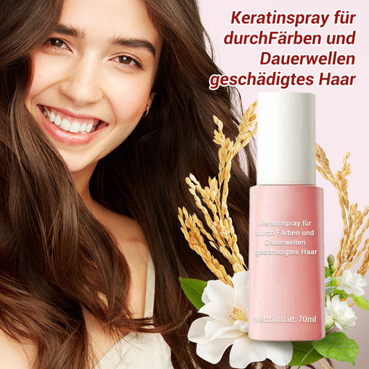 Keratinspray für durch Färben und Dauerwellen geschädigtes Haar