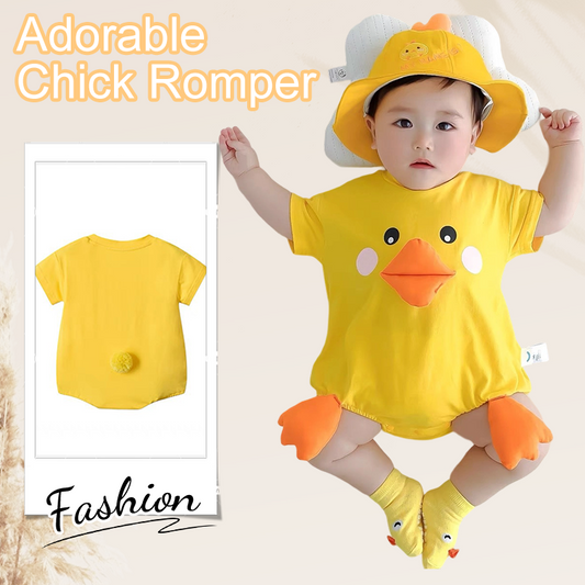 Adorable Chick Lightweight Romper 3-Piece Set for Baby