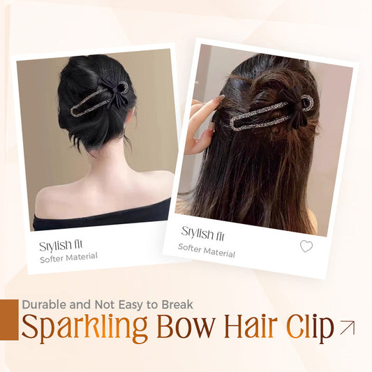 🔥Buy 1 Get 1 Free | Sparkling Elegant Black Bow Hair Clip for Updos
