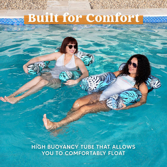 💺 50% OFF NOW! 🌴 Inflatable Floating Chair – Tropical Leaf & Ultra-Light 260g 🌊