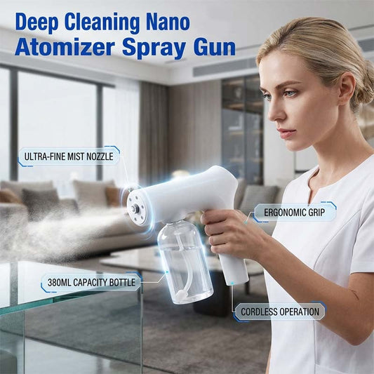🦠🚫Cordless Nano Atomizer – Touchless Disinfecting & Blue Light 🧴💙