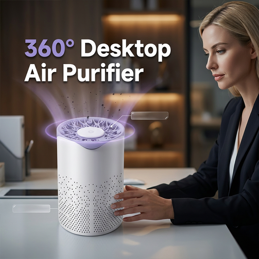 🥳2026 HOT SALE🥳💞50K+ SOLD!🌀🛡️  Desktop Air Purifier – Whisper‑quiet night mode, 360° intake. USB powered. Sleep better, wake refreshed. 🛌✨