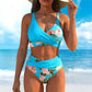 🏝️ Island Getaway Ready! ✨ Floral Print High Waist Set – Retro Chic Meets Modern Fit. 🌺