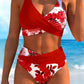 🏝️ Island Getaway Ready! ✨ Floral Print High Waist Set – Retro Chic Meets Modern Fit. 🌺