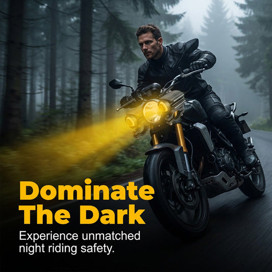 Universal Motorcycle LED Spotlight Dual Color Auxiliary Driving Light