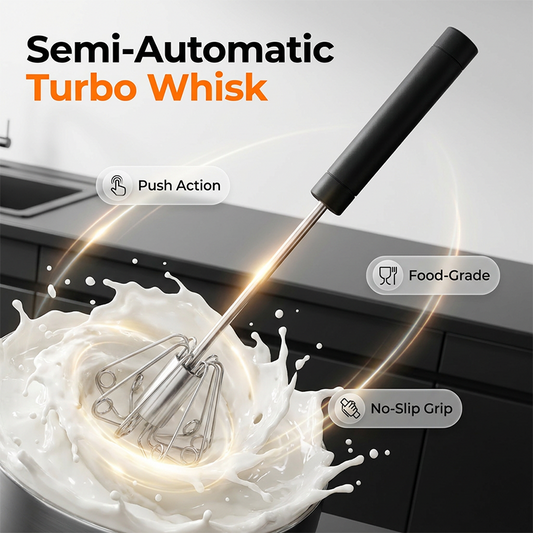 Stainless Steel Semi-Automatic Hand Egg Beater