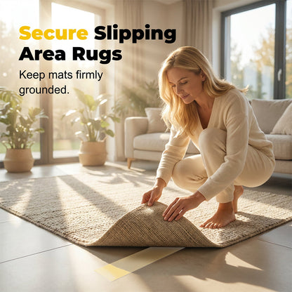 🧶 Tired of slipping rugs? 🧶 Heavy-Duty Mesh Tape holds carpets in place instantly—no more tripping hazards! 🏠