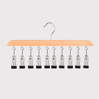 📢📢50% OFF !! ⏰ Husband’s ties & belts always tangled? Multi-Clip Wooden Hanger solves it in 10 seconds. 👔