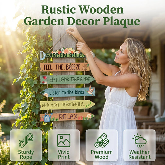 ⏳Limited-time 50% off⏰Rustic Wooden Garden Hanging Sign Wall Decor Plaque🏡