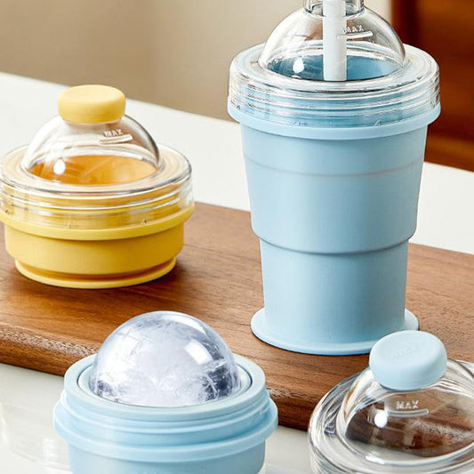 ❄️ Instant Ice Cold! 2-in-1 Foldable Cup & Ice Maker for Summer Adventures. 🧊