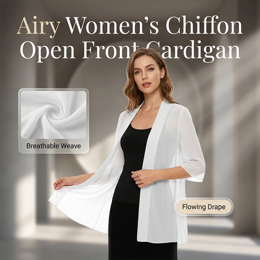 ⌛Limited-Time Offer-Women's Chiffon Open Front Cardigan Loose