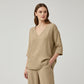 🔥Hot Sale 50% OFF🔥Spring-Summer Essential! Breathable V-Neck 3/4 Sleeve Blouse