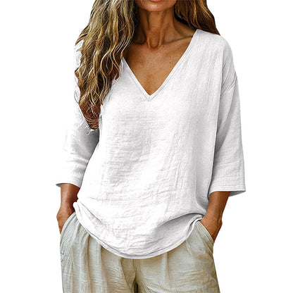 🔥Hot Sale 50% OFF🔥Spring-Summer Essential! Breathable V-Neck 3/4 Sleeve Blouse