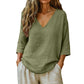 🔥Hot Sale 50% OFF🔥Spring-Summer Essential! Breathable V-Neck 3/4 Sleeve Blouse