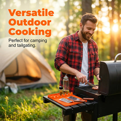 🥩 Extra Prep Space! ✨ Heat-Resistant Silicone Mat for Grill Side Shelf. 🌭