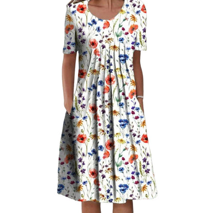 🔥Hot Sale 50% OFF🔥Hide the Tummy Flatteringly! Floral Print Dress – Breeze Through Summer 🌸
