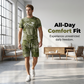 ⏳Time-Limited Special⏰Men's Casual Faux Denim Print T-Shirt & Shorts Set – Soft & breathable – Trendy denim look, perfect for summer or casual days 🩳✨