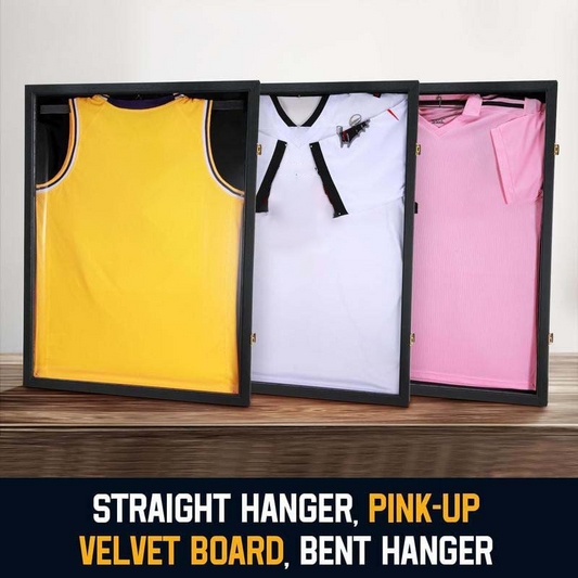 🔥Hot Sale 50% OFF🔥 Stop Folding Your Signed Jersey! Wooden Display Frame with Magnetic Door – Swap in Seconds, No Pins, No Damage 🏆