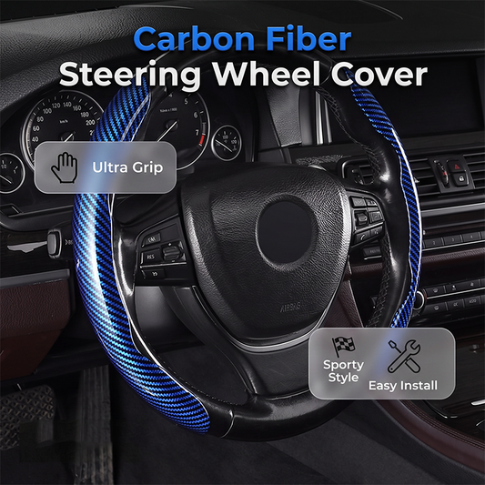 🔥Hot Sale 50% OFF🔥 Hide That Worn Steering Wheel! Segmented Carbon Fiber Cover – 15-Second Snap-On, No Slipping, Sporty Grip 🏎️