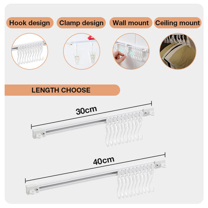 🔥Hot Sale 50% OFF🔥 That Dead Space Behind Your Cabinet Door? No-Drill Slidable Track Hooks – 40cm Track + 10 Sliding Hooks, Peel-Stick in 10 Sec, Holds 35 lbs 🍳