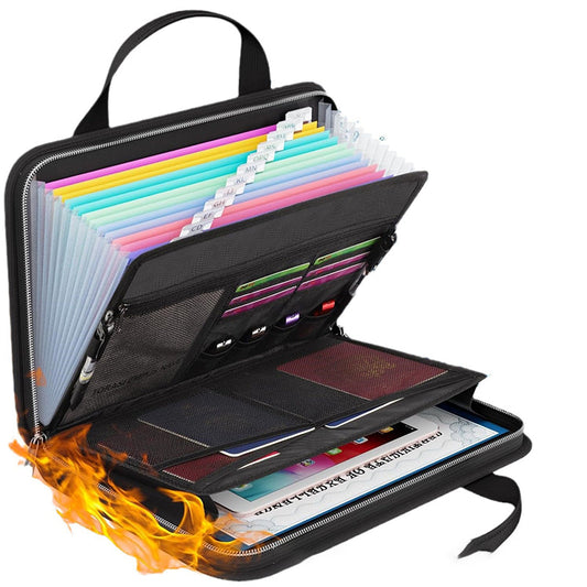 🔥Hot Sale 50% OFF🔥 Store. Lock. Grab. Fireproof Accordion File Folder with Handle – 13 Pockets, 2000℉, Water-Resistant, Labels ✨