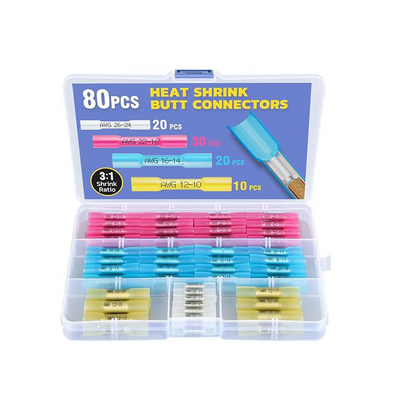 🔥Hot Sale 50% OFF🔥 Heat Shrink Butt Connectors Kit – 330PCS 26-10 AWG, IP67, Tinned Copper, Crimp & Heat 🔧