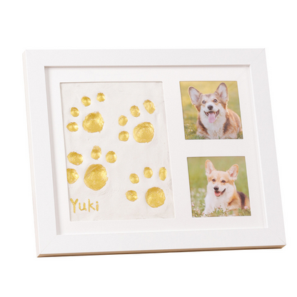 🔥Hot Sale 50% OFF🔥 Pet Paw Print Keepsake Kit – Non-Toxic Clay & Clean-Touch Ink, Wooden Frame 🐾