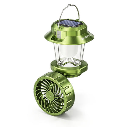 🔥Hot Sale 50% OFF🔥 Solar Folding Fan – 1200mAh, USB-C Rechargeable, LED Light, for Camping 🏕️
