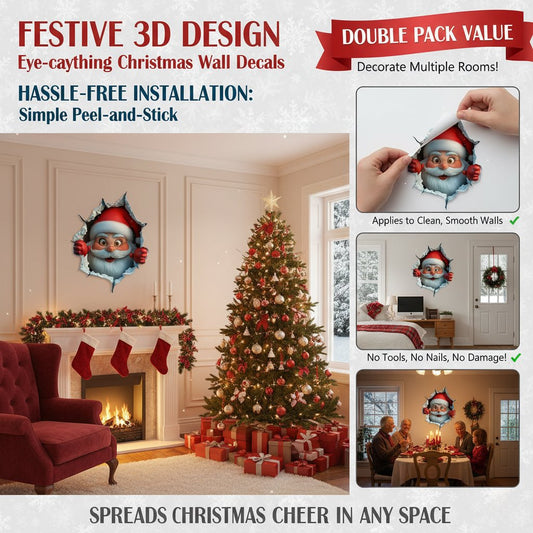 🎅Santa's Surprise 3D Wall Decals