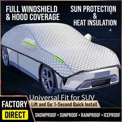 Thick Half Car Cover Sun Snow Protection