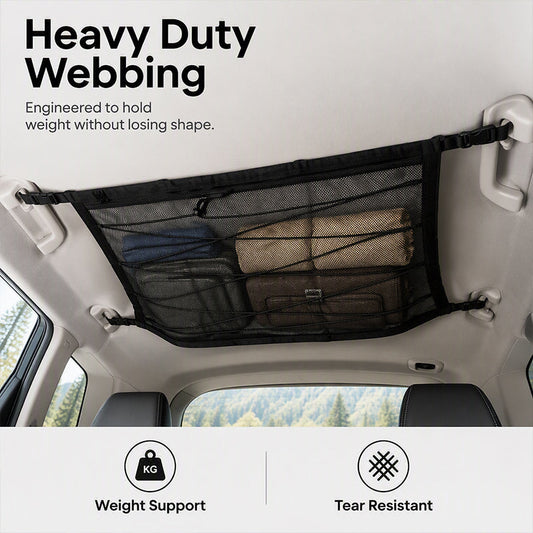 🔥Hot Sale 50% OFF🔥 Car Ceiling Storage Bag w/ Adjustable Buckles – Helps Store Lightweight Items, for Cars with 4 Roof Handles 🚗