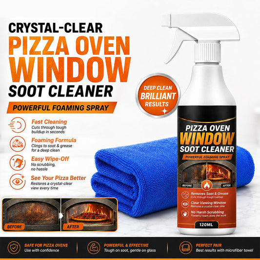 🔥Hot Sale 50% OFF🔥 Pizza Oven Window Soot Cleaner Spray – Helps Remove Soot & Grease Buildup, for Cool Oven Glass 🍕