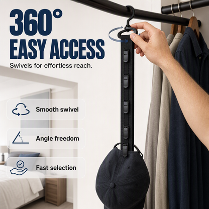 ✨ 8-Clip Wall Mount Hat Rack – Helps Save Space & Display Your Cap Collection, for Bedroom, Closet✨